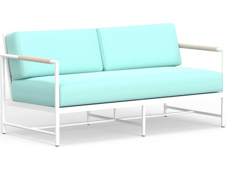 Sunset West Sabbia White Aluminum Cushion Loveseat
