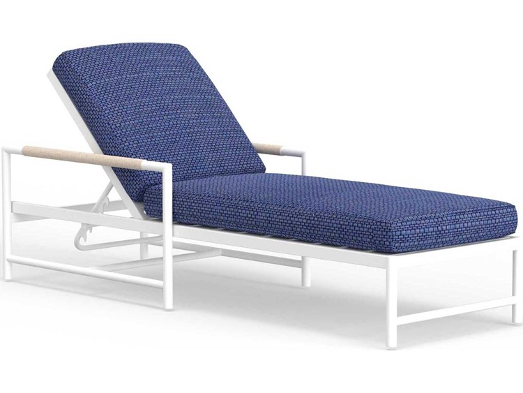 Sunset West Sabbia White Aluminum Cushion Chaise Lounge