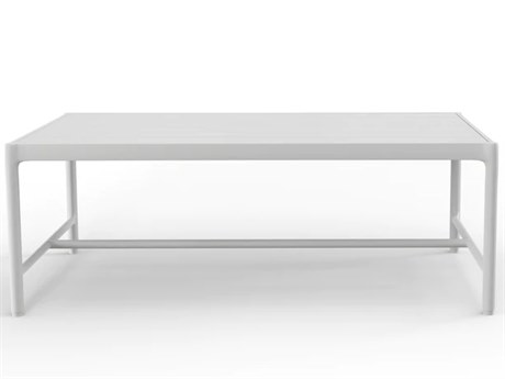 Sunset West Sabbia Aluminum Stain White 50''W x 27''D Rectangular Coffee Table