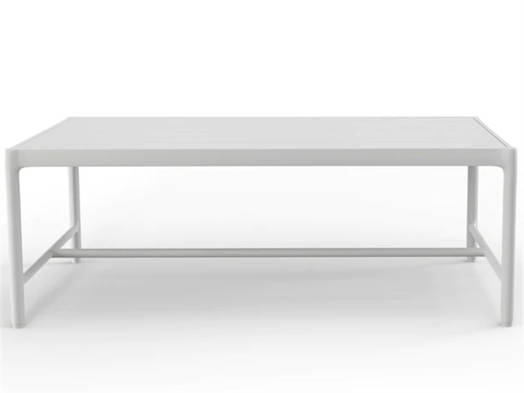 Sunset West Sabbia Aluminum Stain White 50''W x 27''D Rectangular Coffee Table