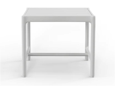 Sunset West Sabbia Aluminum Satin White 21''W x 19''D Rectangular End Table