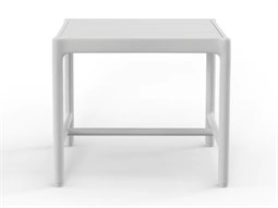 Sunset West Sabbia Aluminum Satin White 21''W x 19''D Rectangular End Table