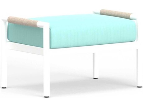 Sunset West Sabbia White Aluminum Cushion Ottoman