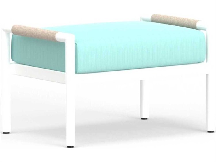 Sunset West Sabbia White Aluminum Cushion Ottoman