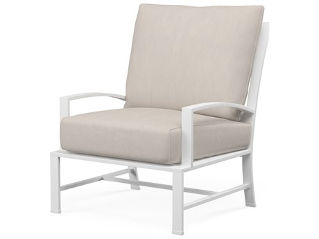 Sunset West Bristol Aluminum Frost Lounge Chair in Canvas Flax with self welt