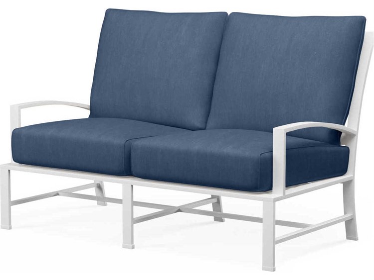 Sunset West Bristol White Aluminum Cushion Loveseat