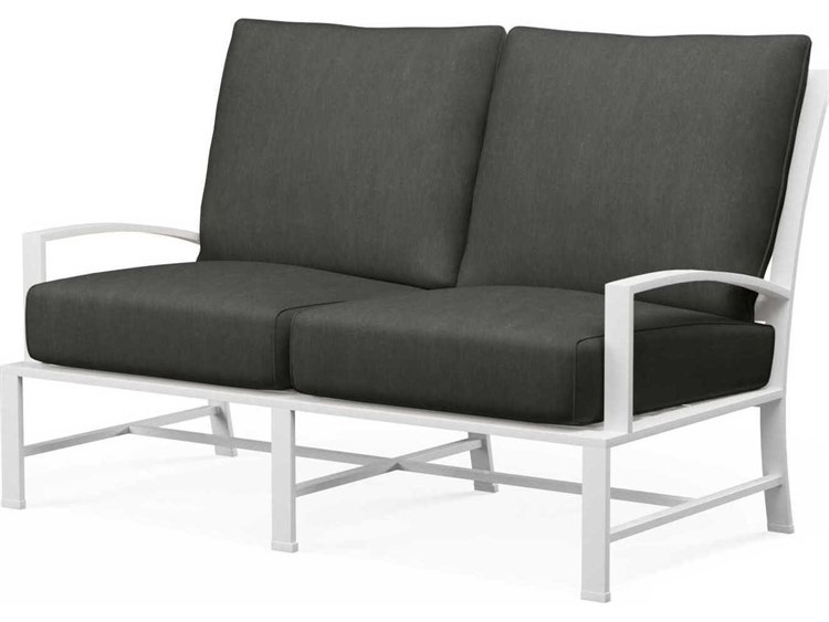 Sunset West Bristol White Aluminum Cushion Loveseat
