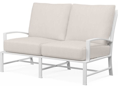 Sunset West Bristol White Aluminum Cushion Loveseat