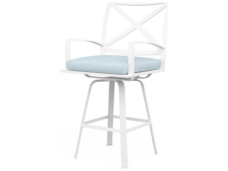 Sunset West Bristol White Aluminum Cushion Bar Stool