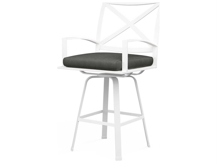 Sunset West Bristol White Aluminum Cushion Bar Stool