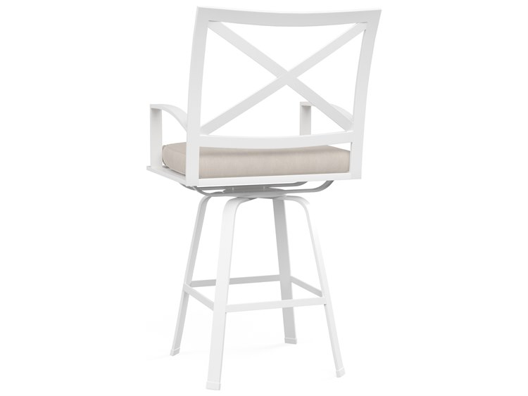 Sunset West Bristol Patio Bar Stool Frost Canvas Flax 3