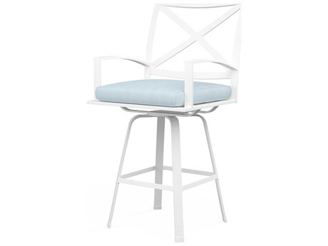 Sunset West Bristol White Aluminum Cushion Counter Stool