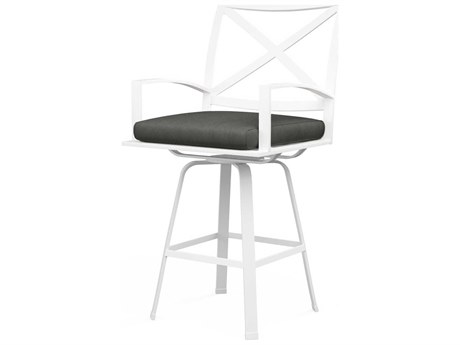 Sunset West Bristol White Aluminum Cushion Counter Stool