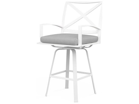 Sunset West Bristol White Aluminum Cushion Counter Stool