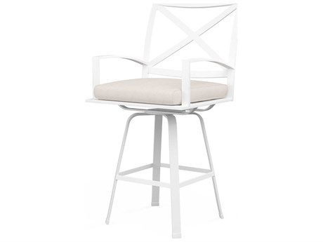 Sunset West Bristol White Aluminum Cushion Counter Stool