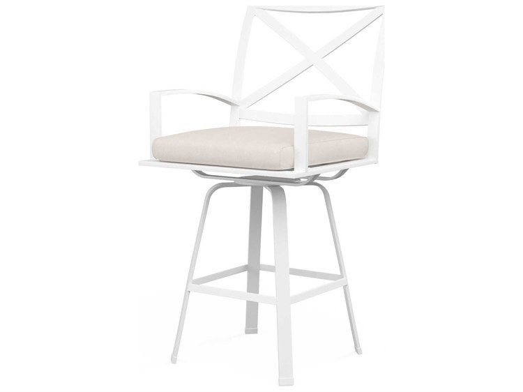 Sunset West Bristol White Aluminum Cushion Counter Stool
