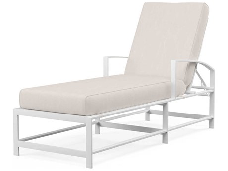 Sunset West Bristol White Aluminum Cushion Chaise Lounge