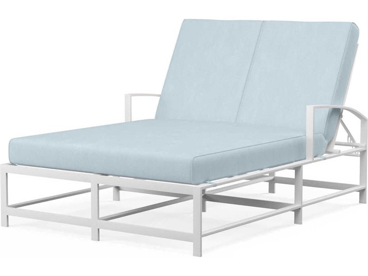 Sunset West Bristol White Aluminum Cushion Chaise Lounge