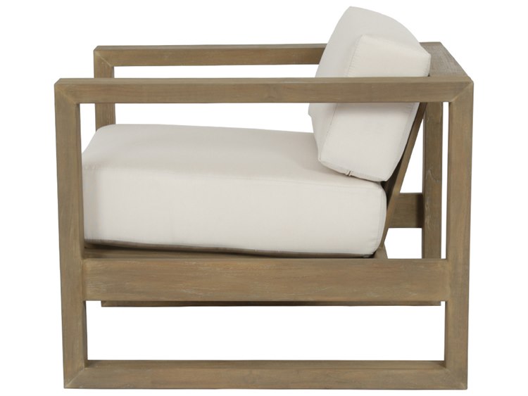 Sunset West Coastal Teak Patio Lounge Chair Canvas 3