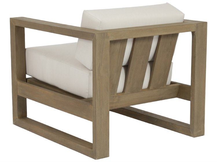 Sunset West Coastal Teak Patio Lounge Chair Canvas 4