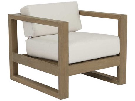 Sunset West Coastal Teak Light Wood Cushion Lounge Chair