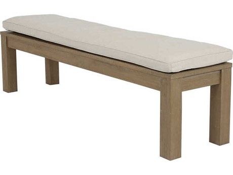 Sunset West Coastal Teak Light Wood Cushion Bench