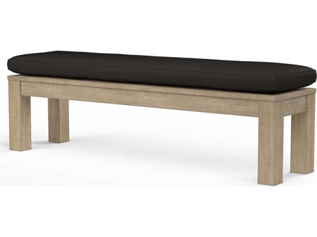 Sunset West Coastal Te Teak Wood Cushion Bench