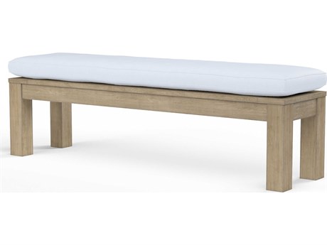 Sunset West Coastal Te Teak Wood Cushion Bench