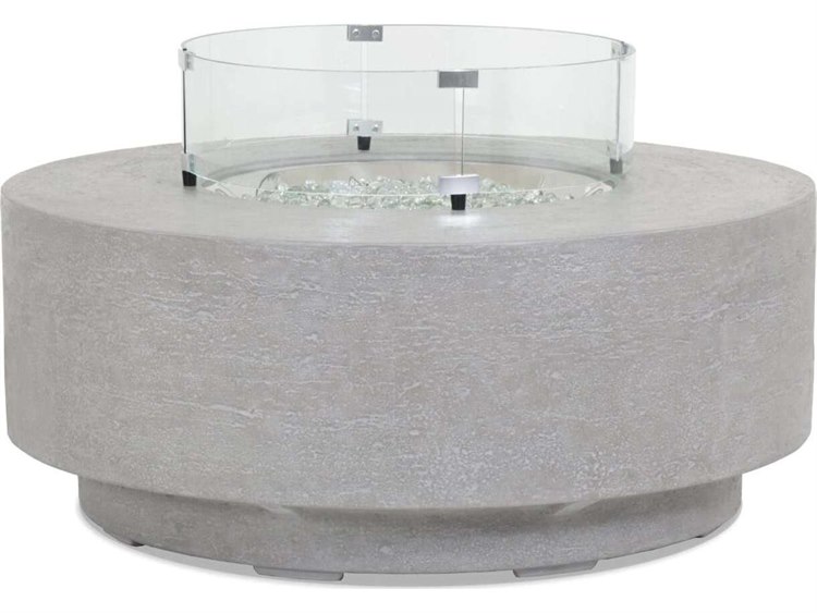 Sunset West Gravelstone Concrete 41''W Round Fire Pit Table