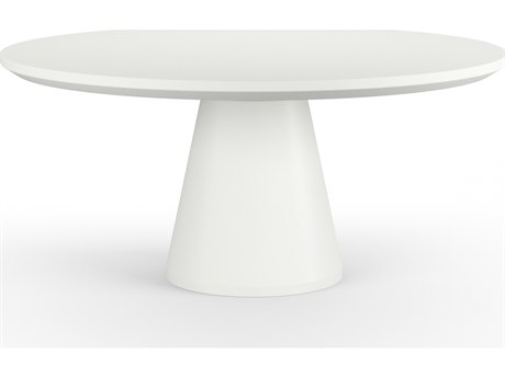 Sunset West Pedestal 63'' Wide Round Dining Table in Bone