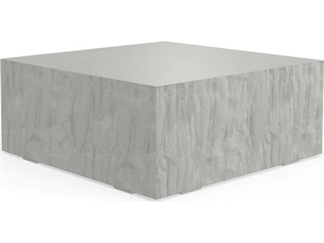 Sunset West Antique Stone Resin Bone White 40'' Wide Square Coffee Table