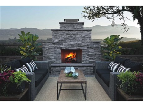 Sunset West Emerald II Wicker Firepit Lounge Set in Spectrum Carbon
