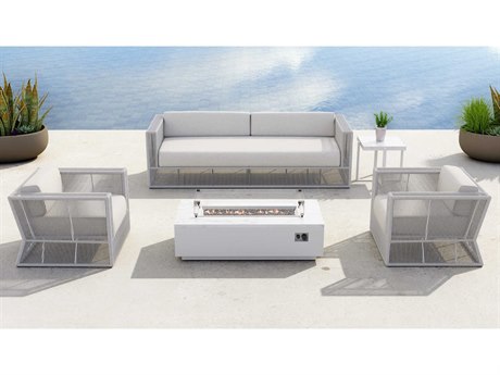 Sunset West Miami Rope Fire Pit Lounge Set in Echo Ash