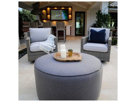 Sunset West Majorca Wicker Brushed Stone Lounge Set in Cast Silver