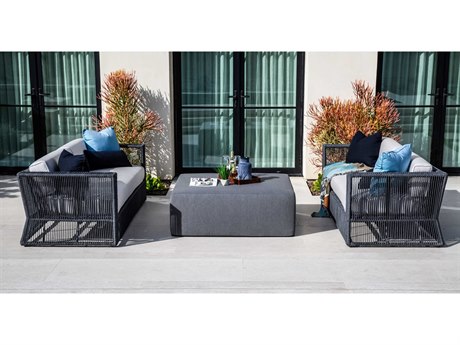 Sunset West Milano Woven Rope Charcoal Lounge Set in Echo Ash