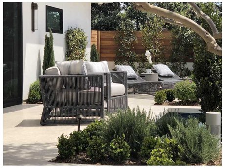 Sunset West Milano Woven Rope Charcoal Lounge Set in Echo Ash