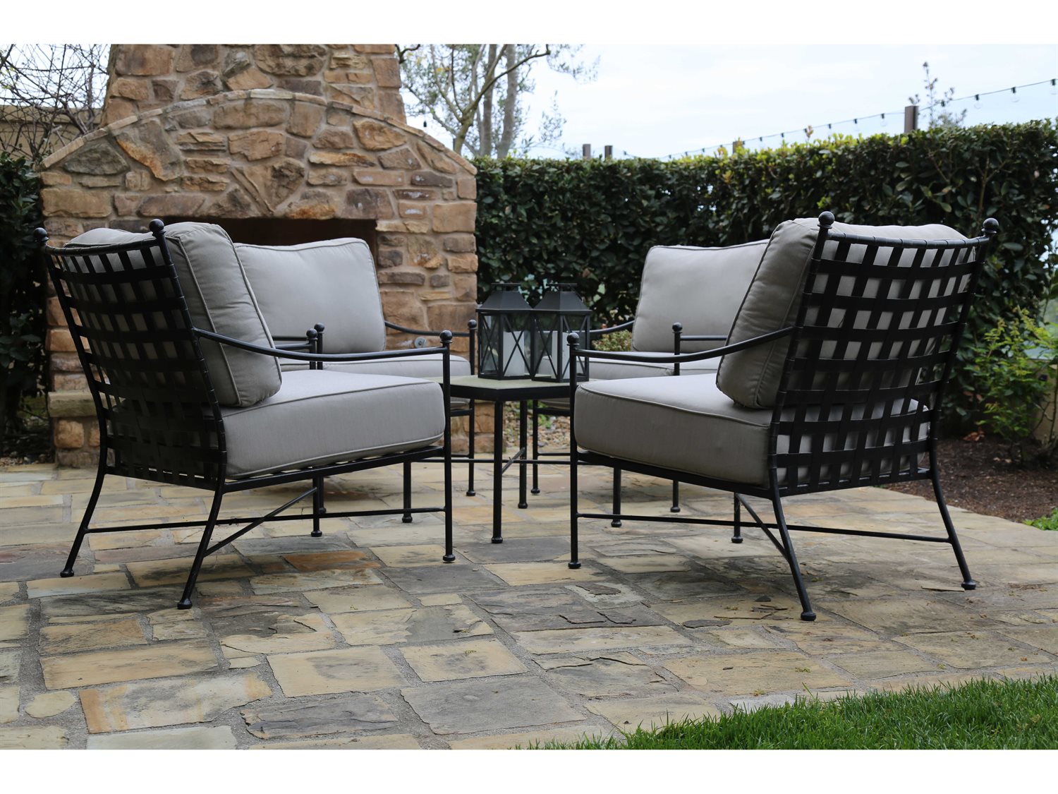 Sunset West Provence Wrought Iron Lounge Set Swprvnceqcklngsetnonstock - Sunset West Patio Chairs
