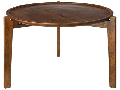 Surya Abuja Round Wood Brown Coffee Table