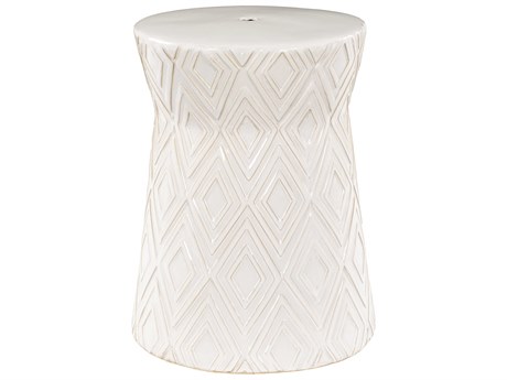 Surya Cali White Accent Stool