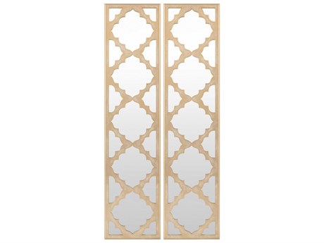 Surya Alpenglow Gold Rectangular Wall Mirror Set of 2