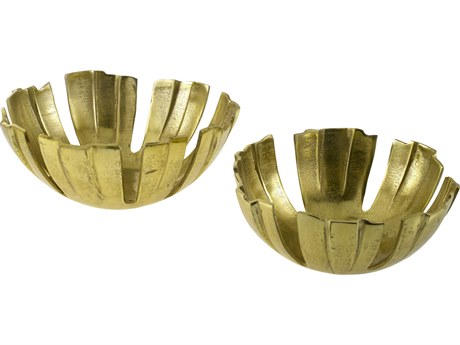 Surya Anhui Metallic Brass Decorative Bowl Set of 2