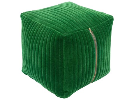 Surya Arianna Grass Green Upholstered Ottoman