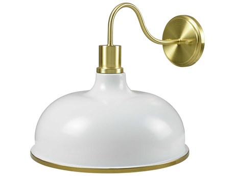 Surya Ammi 1-Light White Black Brass Wall Sconce