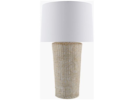 Surya Allura Natural White Linen Table Lamp