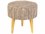 Surya Anthracite 16" Cream Leather Upholstered Accent Stool  SYATE005