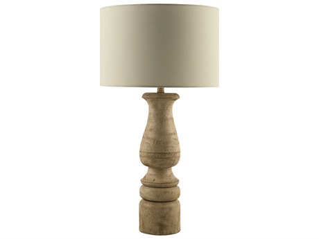 Surya Alvimare Painted Brown White Linen Traditional Buffet Lamp