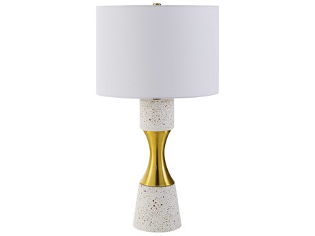Surya Arroyo White Linen Buffet Lamp