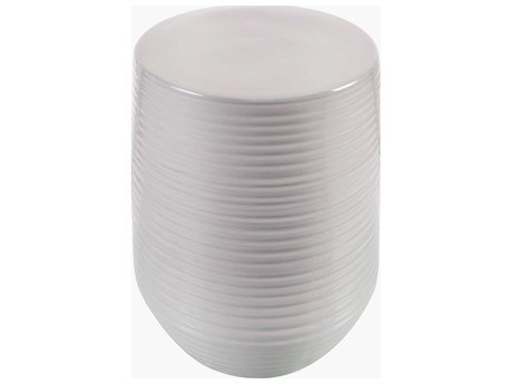 Surya Terraza White Garden Stool