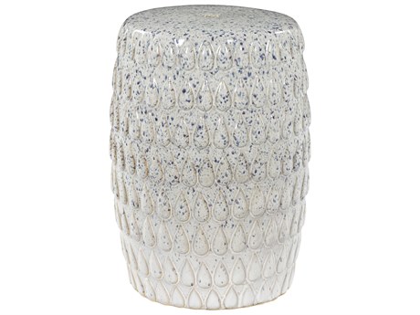 Surya Blackwell White Accent Stool