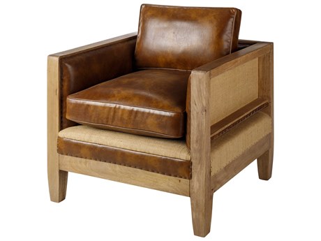 Surya Bradford Brown Faux Leather Club Chair